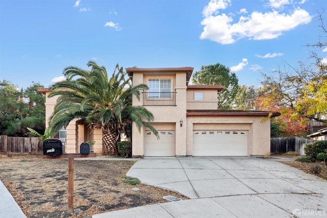 view of front of property featuring a garage