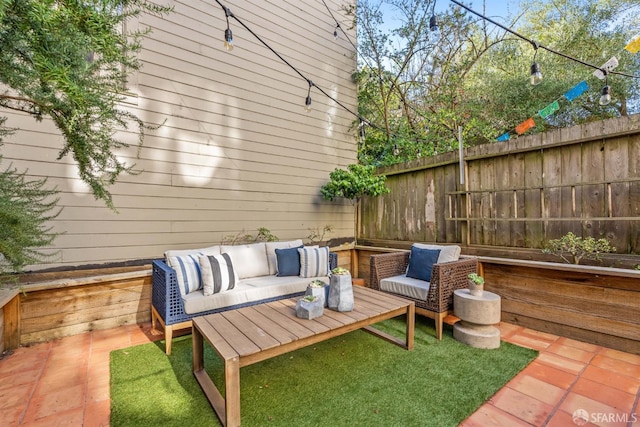 view of patio with an outdoor hangout area