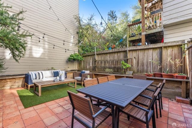 view of patio with an outdoor living space