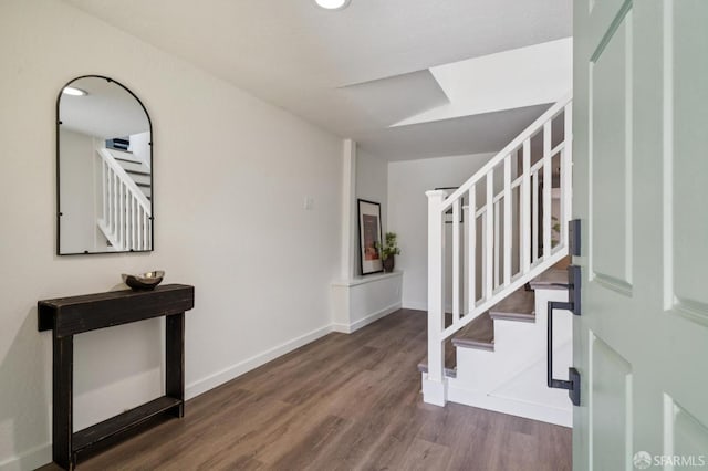 363 Prague St, San Francisco, CA 94112 - foyer featuring stairway, wood finished floors, and recessed lighting