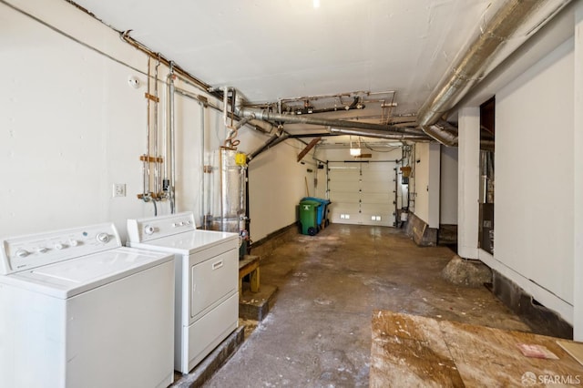 363 Prague St, San Francisco, CA 94112 - washroom with washer and dryer and a garage