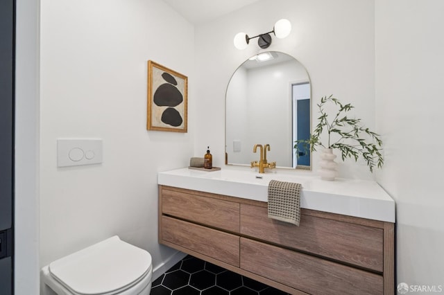 363 Prague St, San Francisco, CA 94112 - half bath with vanity and tile patterned floors