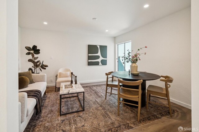 363 Prague St, San Francisco, CA 94112 - living room featuring wood finished floors and recessed lighting