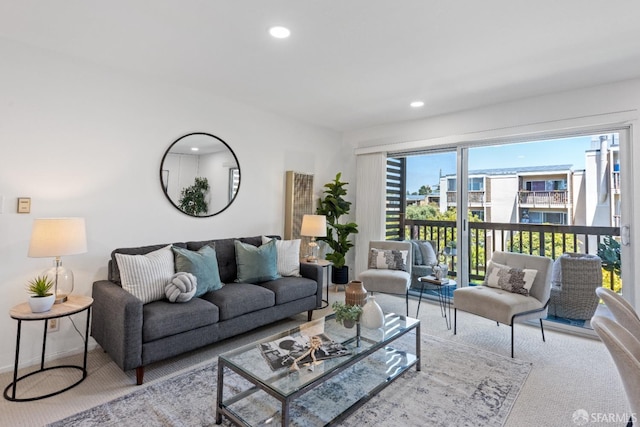 view of carpeted living room