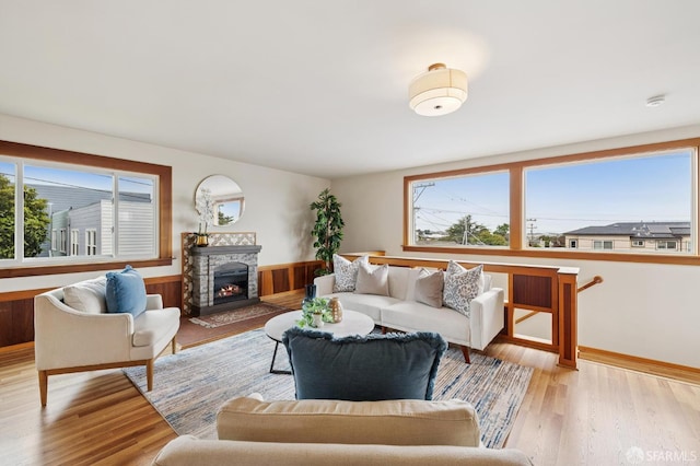 1285 Holloway Ave, San Francisco, CA 94132 - living area with wood finished floors and a stone fireplace