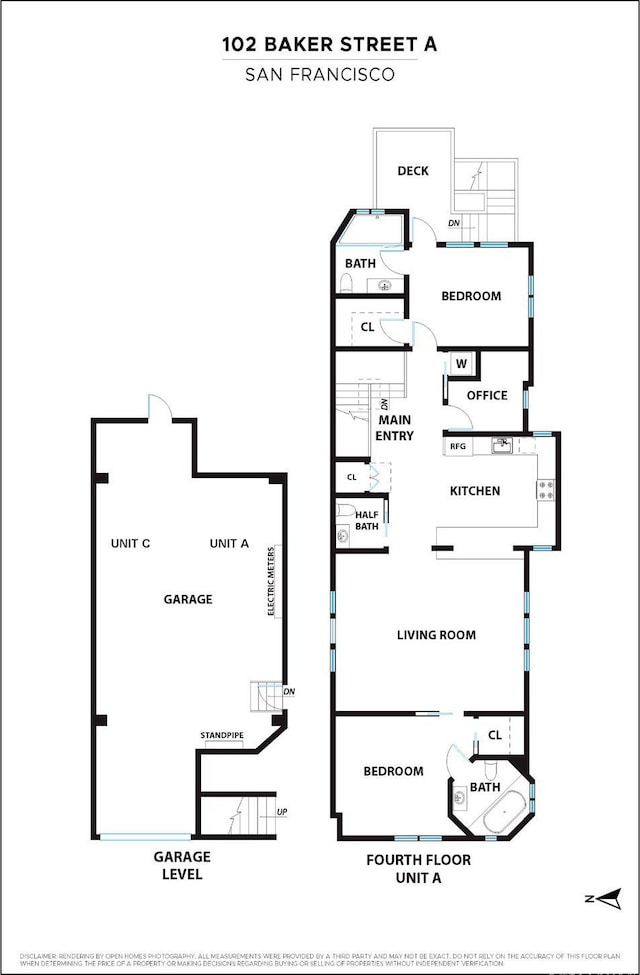 102 Baker St Unit A, San Francisco, CA 94117 - view of room layout