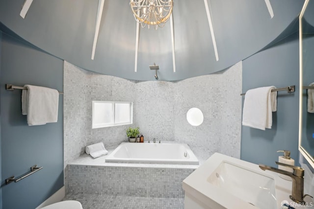 102 Baker St Unit A, San Francisco, CA 94117 - bathroom featuring a garden tub and vanity