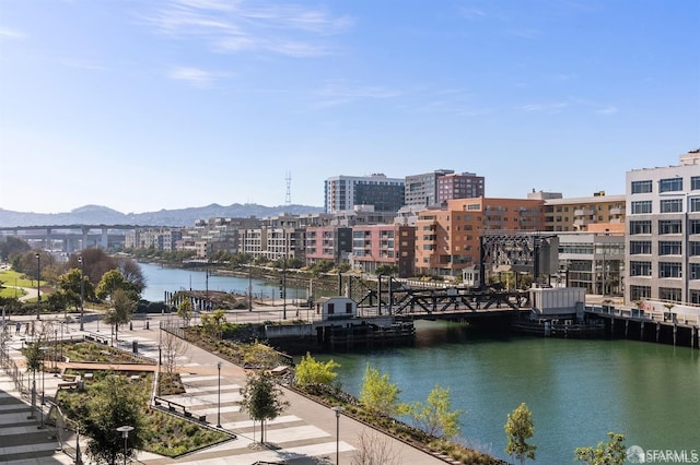 water view featuring a view of city and a mountain view