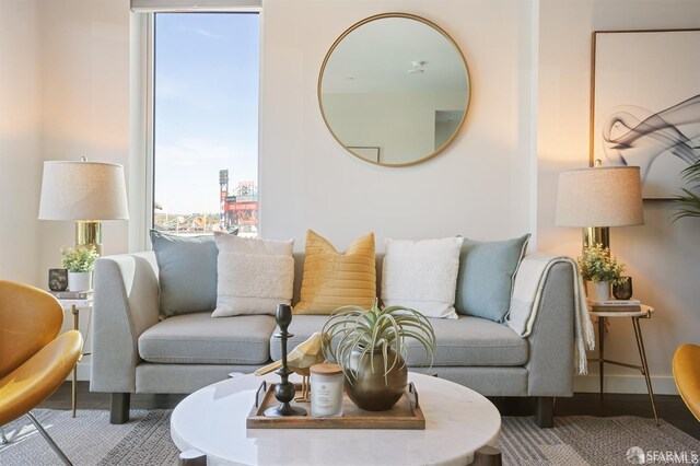 living room with baseboards