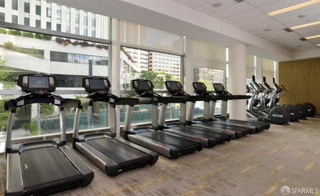 301 Mission St Unit 20E, San Francisco, CA 94105 - workout area featuring carpet flooring