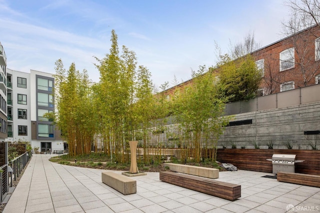 view of patio with area for grilling