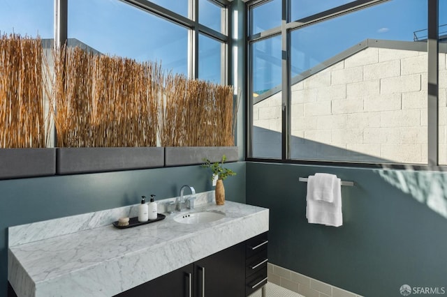 bathroom featuring vanity and a wealth of natural light