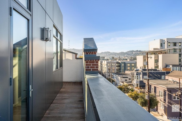 balcony with a mountain view