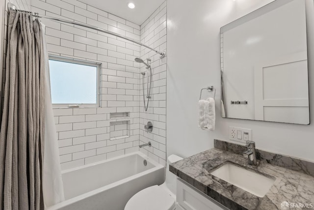 719-721 Shotwell St, San Francisco, CA 94110 - bathroom with vanity, shower / bath combo with shower curtain, and toilet