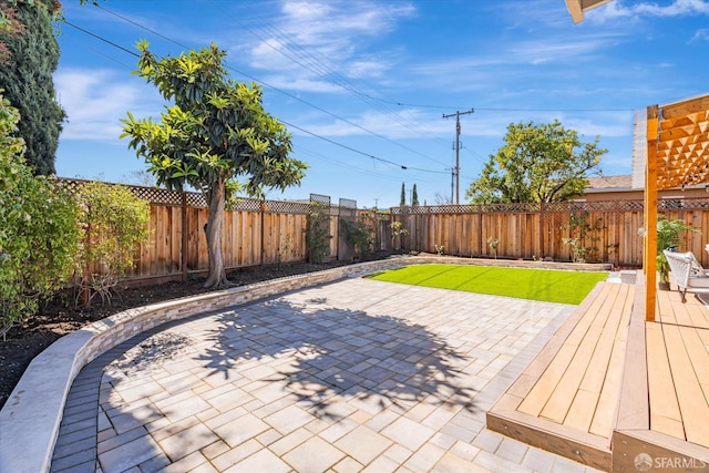 view of patio with a fenced backyard