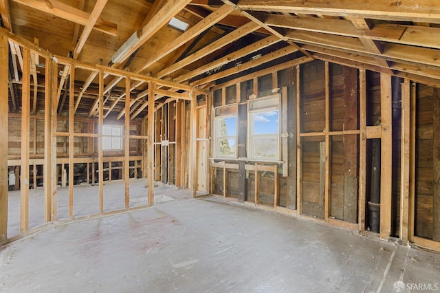 miscellaneous room featuring vaulted ceiling