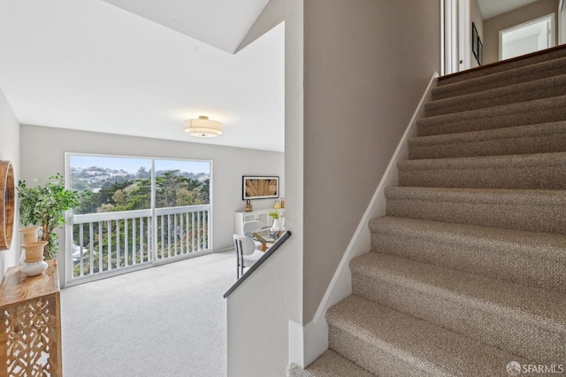 316 Gold Mine Dr, San Francisco, CA 94131 - staircase featuring carpet flooring