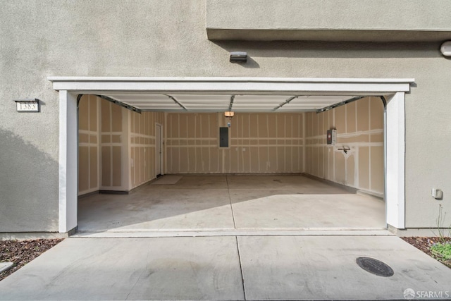 garage with electric panel