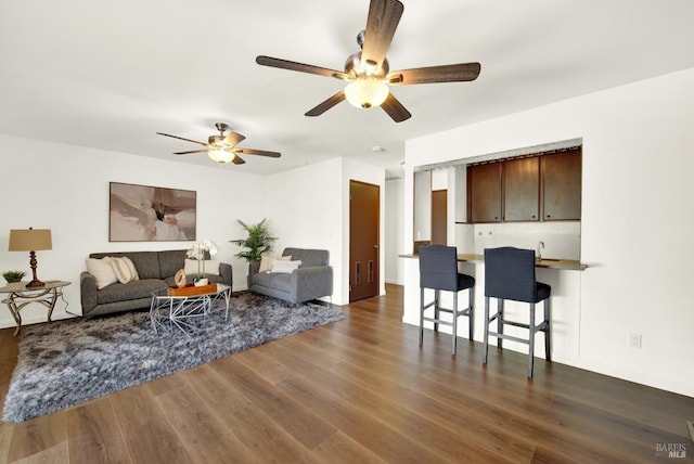 1723 Astoria Dr, Fairfield, CA 94534 - living room with dark wood-type flooring and a ceiling fan