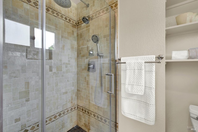 1723 Astoria Dr, Fairfield, CA 94534 - bathroom featuring a stall shower and a textured wall