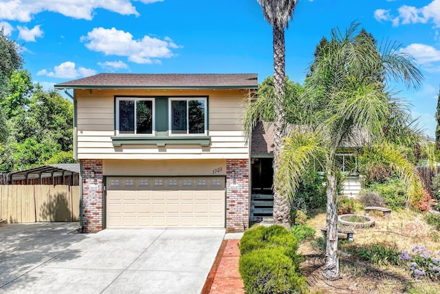 1723 Astoria Dr, Fairfield, CA 94534 - view of front of house featuring concrete driveway, brick siding, and a garage