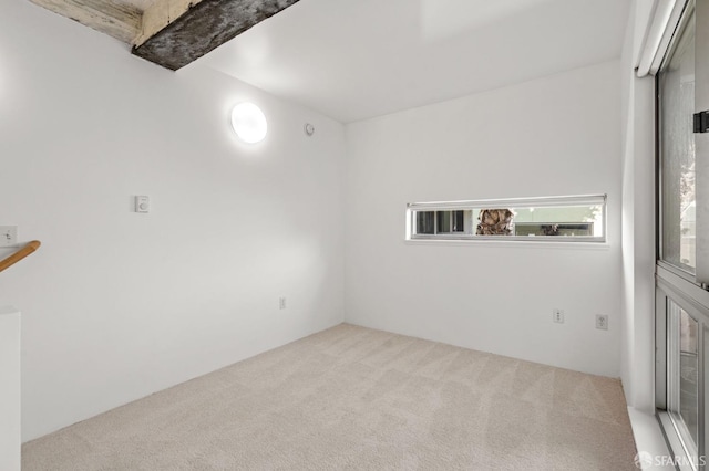 unfurnished room with light carpet