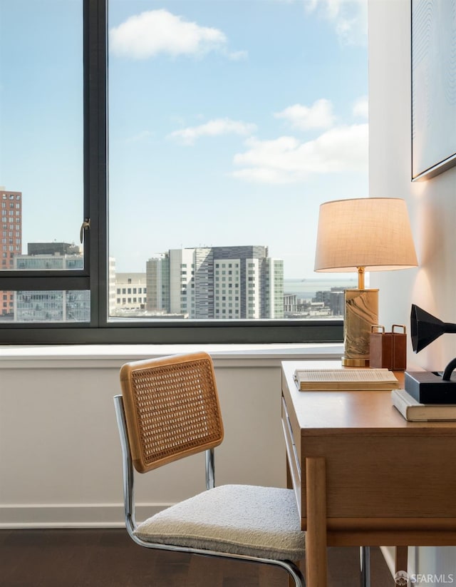 balcony with a view of city