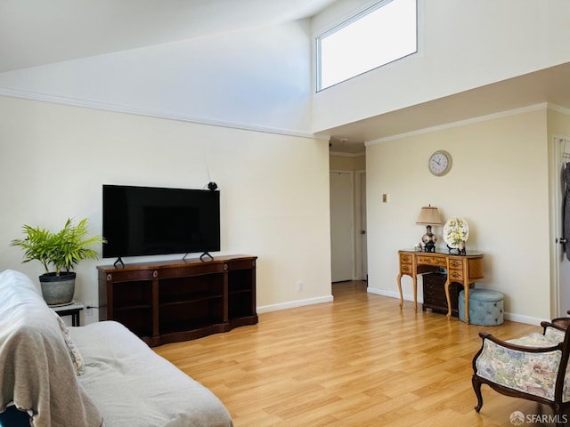 15 Mateo Ave Unit 7, Millbrae, CA 94030 - living area with baseboards, a towering ceiling, and light wood finished floors