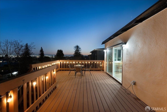 view of deck at dusk