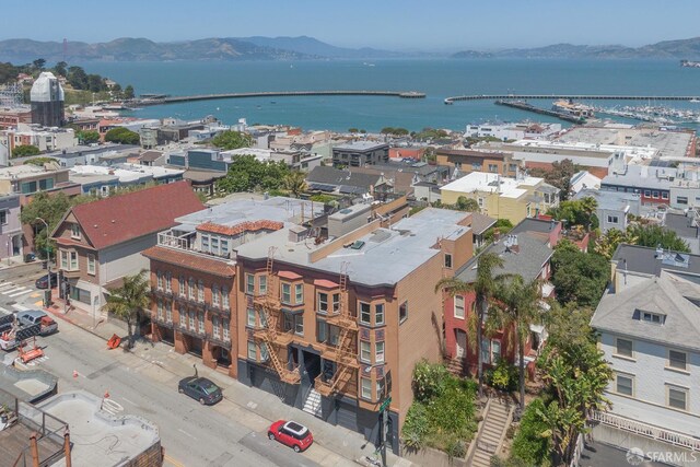 762 Bay St, San Francisco, CA 94109 - drone / aerial view of a notable bridge and a water and mountain view