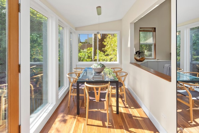 762 Bay St, San Francisco, CA 94109 - sunroom with vaulted ceiling, wood finished floors, and baseboards