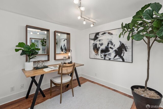 762 Bay St, San Francisco, CA 94109 - office space featuring wood finished floors, rail lighting, and baseboards