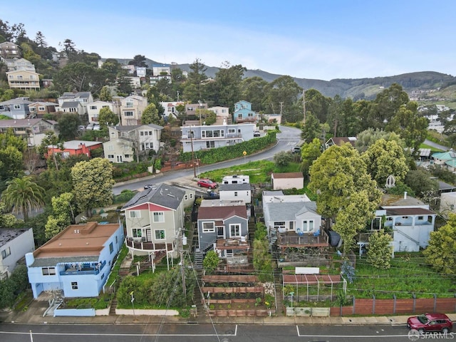 bird's eye view with a mountain view and a residential view