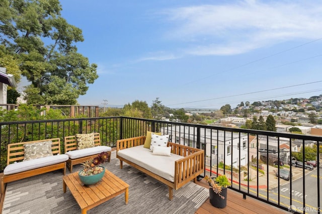 deck featuring an outdoor hangout area