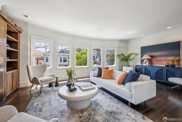 326 Valley St, San Francisco, CA 94131 - living area with dark wood finished floors and recessed lighting