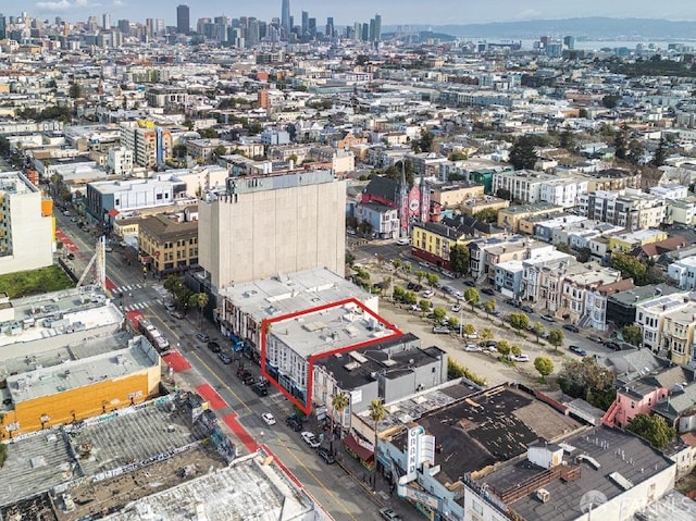 bird's eye view featuring a city view