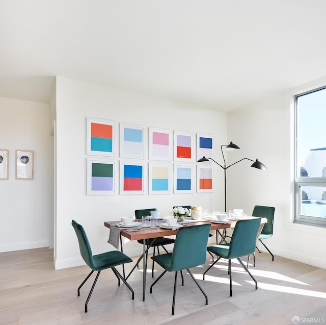 dining room with light hardwood / wood-style floors