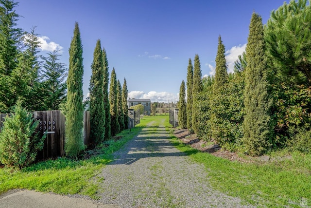 view of road featuring driveway and a gated entry