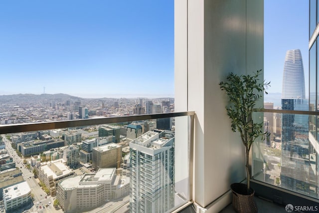 balcony with a view of city