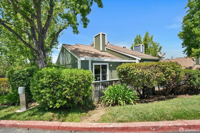 503 Camelback Rd, Pleasant Hill, CA 94523 - view of home's exterior featuring a chimney and a shingled roof