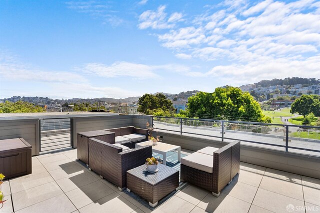 38 Steiner St Unit 303, San Francisco, CA 94114 - view of patio / terrace featuring a mountain view and an outdoor living space