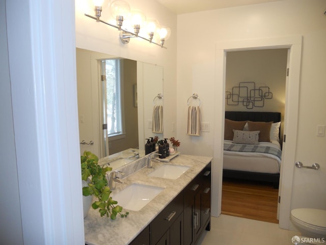 700 12th Ave Unit 2, San Francisco, CA 94118 - ensuite bathroom with double vanity and a chandelier