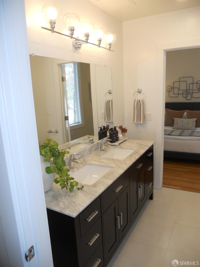 700 12th Ave Unit 2, San Francisco, CA 94118 - full bathroom with double vanity, connected bathroom, and tile patterned flooring