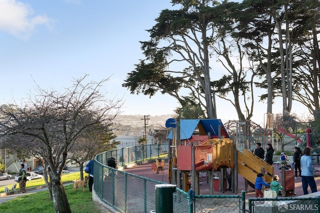 community playground with fence