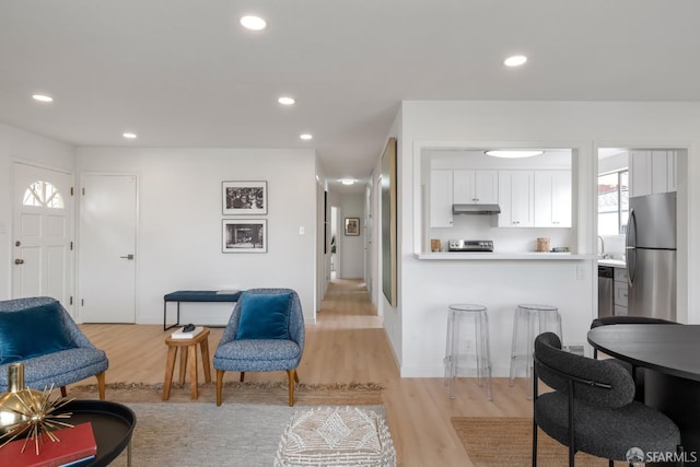 281 Polaris Way, Daly City, CA 94014 - living area featuring light wood-type flooring and recessed lighting