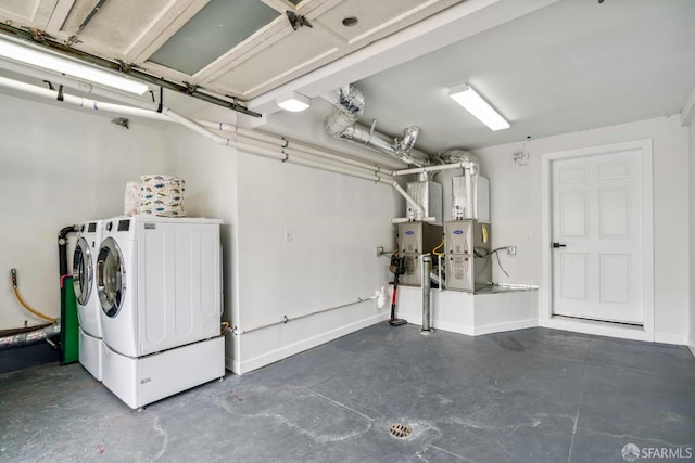1210 40th Ave, San Francisco, CA 94122 - garage featuring washer and clothes dryer and heating unit