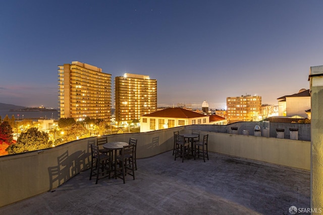 view of patio / terrace featuring a view of city