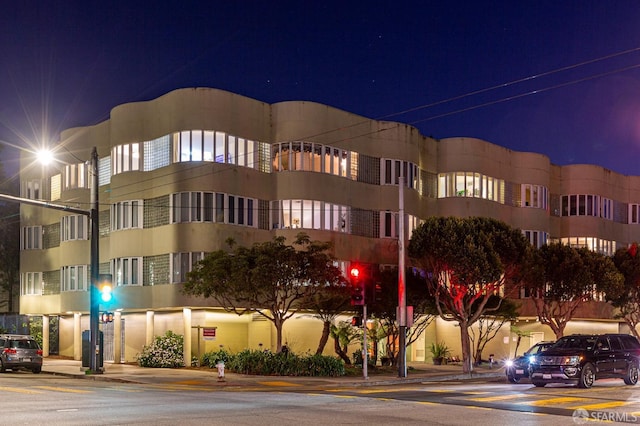 view of property at night