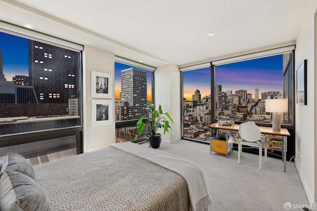 611 Washington St Unit 2505, San Francisco, CA 94111 - bedroom with a skyline view and carpet flooring
