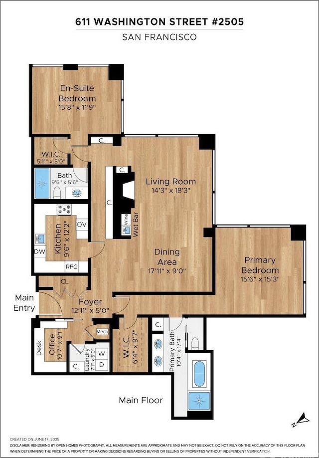 611 Washington St Unit 2505, San Francisco, CA 94111 - view of floor plan / room layout